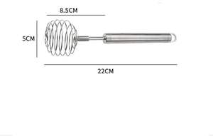 Fouet à œufs manuel en acier inoxydable, batteur durable en acier pour mélanger, fouetter et préparer des omelettes - Product Image 4