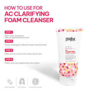 Nettoyant moussant clarifiant Millford AC 150ml Fabriqué en Corée Certifié CPNP Cosmétiques coréens - Product Image 5
