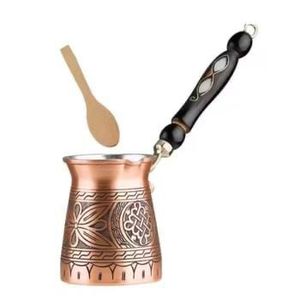 Classic Polished Silver Turkish <b>Coffee</b> Pot Handcrafted Metal Cezve <b>Stovetop</b> <b>Coffee</b> <b>Maker</b> Ibrik Briki Milk Warmer Wooden Handle - Product Image 1