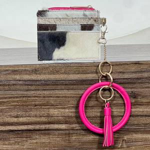 Top Selling Mini Cowhide Genuine Leather Coin <b>Purse</b> With <b>Pink</b> Wrist Strap Luxury Slim Card Holder Ladies Wallet Keychain <b>Purse</b> - Product Image 6