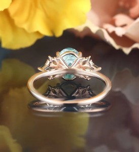 Luxury Oval Cut Moss Agate Prong Set <b>Silver</b> Engagement & Wedding <b>Ring</b> for Women/Unisex Nature Inspired Design Party Ready - Product Image 2