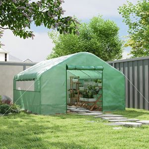Serra a tunnel verde per interni 13FT X 10FT X 6.5FT con telaio in acciaio zincato potenziato e finestre ampie - Product Image 2