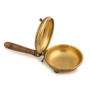 Quemador de incienso árabe portátil de latón antiguo con mango de madera, quemador de Oud ecológico para fragancia del hogar en verano y otoño - Product Image 3