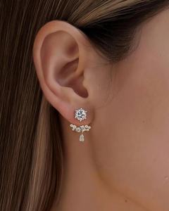 Moissanite Multi Shapes Cut <b>Stud</b> Earrings Gold Plated Rhodium with 925 <b>Silver</b> Engagement for Women's Gift For Wedding Party - Product Image 6