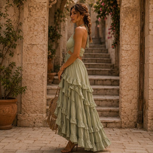 Vestido Maxi Boho al por Mayor, Material de Rayón Tejido, Suave, Transpirable, Anti-Pilling - Product Image 5
