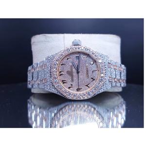 Montre de haute qualité avec cadran en verre en acier inoxydable et quartz, clarté VVS, moissanite, 5 mm, pour cadeau de mariage, disponible dans le monde entier - Product Image 1