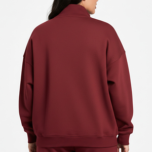 Sweat-shirt pour femme à capuche, coupe oversize, épaules tombantes, 100% coton épais, délavé à l'acide, qualité premium OEM/ODM - Product Image 3