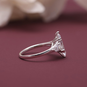 IGI Certified Lab Grown Marquise <b>Diamond</b> Three Stone Engagement <b>Ring</b> Solid 925 Sterling Silver Marquise Cut <b>Diamond</b> <b>Ring</b> - Product Image 2