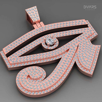 Pendentif de protection égyptien de luxe pour homme, en argent sterling 925 plaqué or 18 carats, avec moissanite VVS Iced Eye Horus, certifié GCI IDGL