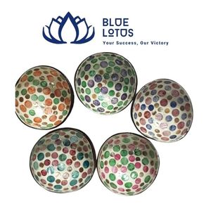 AVAILABLE Vietnamese Handmade <b>Pearl</b> Mosaic Coconut Bowl Classic Design Dishwasher Safe for Home Styling Decorative Gift Display - Product Image 1