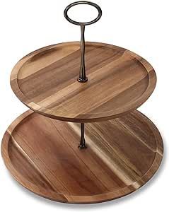 Élégante vitrine alimentaire en bois, pièce décorative de service, accessoire minimaliste pour boulangerie, support à dessert rustique en bois - Product Image 2