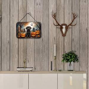 Nouveau chocolat Labrador Retriever Spooky Halloween aluminium métal mur porte suspendus imprime multicolore cuisine salle de bain Plaque pour - Product Image 4