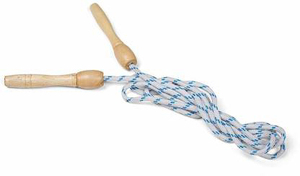Corde à sauter Geo Brother réglable avec poignée en bois et cordon à motifs bleus 3M, portable, pour exercices à domicile, unisexe - Product Image 5