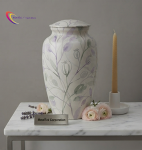 Elegant Aluminium Cremation Urn Delicate Floral Art Durable Handcrafted Memorial <b>Ashes</b> Custom Design Funeral Decorative Urns Jar - Product Image 1