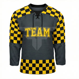 Camiseta de Hockey sobre Hielo al por Mayor, Tejido de Malla de Poliéster Resistente, Unisex, Ajuste para Adultos, Manga Corta, Transpirable, Tallas Grandes - Product Image 1