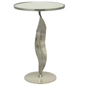 Ensemble de 2 tables d'appoint en aluminium de design différent pour la maison, le salon, les hôtels, les villas, tables décoratives d'appoint et de bout. - Product Image 6