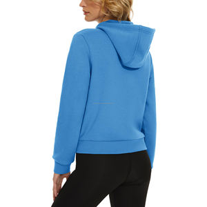 Muy bien hecho Slim Fit Zip-Up Streetwear Jogging sudadera para mujer Color sólido manga larga Sudadera con capucha lentejuelas decoración frontal - Product Image 3