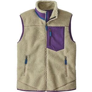 OEM Manufacturer High Quality Coated Canvas Sleeveless Sherpa Jacket Fleece Vest Breathable Windproof <b>Winter</b> Stand Zip Front - Product Image 3