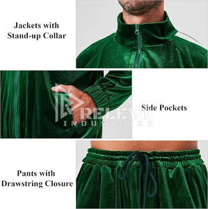 Ensemble de survêtements pour hommes 100% coton, sweat à capuche respirant, séchage rapide, chaud, cordon de serrage, décontracté, léger, athlétique, hiver - Product Image 4