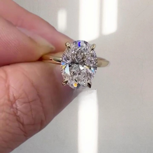 แหวนหมั้นเพชรทรงรีสุดหรูสำหรับผู้หญิง ได้รับการรับรองจาก IGI ทอง 14K ของขวัญเครื่องประดับเจ้าสาวสำหรับงานแต่งงาน - Product Image 6