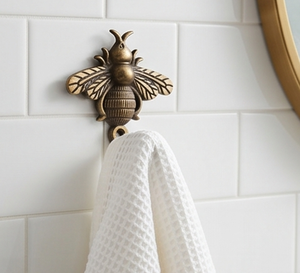 Vintage Bee Wall <b>Hook</b> Metal Antique Finish Single <b>Hook</b> Animal Pattern Decorative Hardware Elegant Storage Solution - Product Image 2