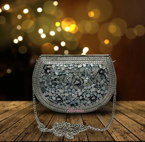 Sac à main, sac fait à la main, sac vintage de soirée d'embrayage en métal et pierres de mosaïque, sac à bandoulière sac à main. cadeau parfait pour elle. - Product Image 2