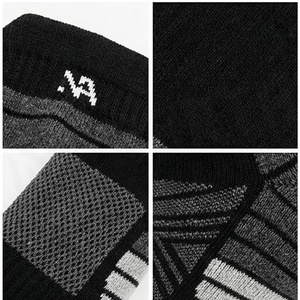 Ankle <b>Socks</b> Geometric Pattern <b>Black</b> Quick Dry Running <b>Socks</b> for Adults Summer Season - Product Image 4