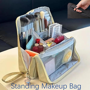 Waterproof <b>Cosmetic</b> <b>Bag</b> Vietnam Manufacturer OEM <b>Large</b> Capacity Portable Vertical Makeup <b>Bag</b> - Product Image 2