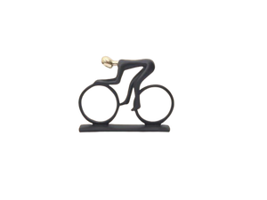 Sculpture de cycliste en métal, décoration géométrique minimaliste pour la maison, pièce d'art pour le salon, emballage en une seule pièce - Product Image 1