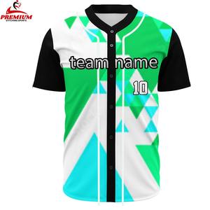 Maillot de baseball et softball 100 % polyester, nouveau design, entièrement boutonné, sérigraphié, respirant, col en V, séchage rapide - Product Image 1
