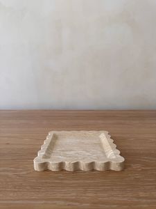 Premium Quality <b>Travertine</b> Marble Serving Tray With Natural Stone Texture For Elegant Dining <b>Table</b> Serving And Display Use - Product Image 3