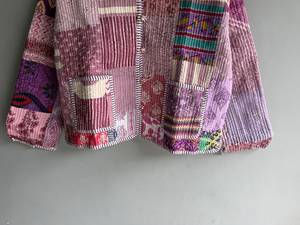Vintage Patchwork Quilted Jacket Cotton Handmade Embroidery V Neck Loose Fit Autumn Wear Unisex gift for her - Product Image 5
