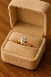 Anillo de banda con diamante tallado en forma de pera de 1.01 CT, cultivado en laboratorio, brillante, para mujer, de oro macizo de 14K, regalo de aniversario o promesa para amantes. - Product Image 2