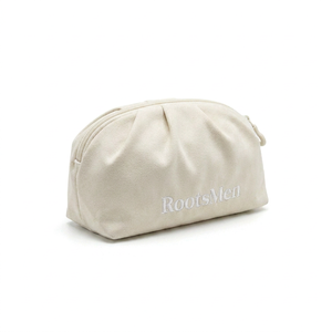 RootsMen Ivory polyester Cosmetic <b>Bag</b> Medium Size Zipper Closure Portable Letter Pattern Simple Style - Product Image 3