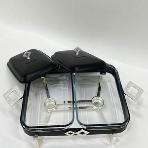 Luxury Glass Chafing Dish Stainless Steel <b>Buffet</b> <b>Food</b> <b>Warmer</b> Round Oval Double Casserole Serving Pot with Gold Silver Leg Stand - Product Image 5