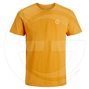 Progetta la tua maglietta Active Wear da uomo con stampa del Logo 100% maglietta O collo in cotone tinta unita per uomo