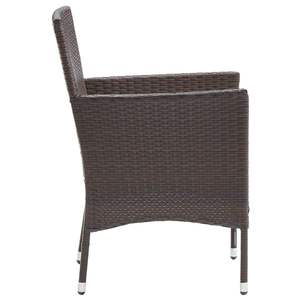 Ensemble de 2 chaises en polyrotin marron avec structure en acier thermolaqué, taille standard - Product Image 5