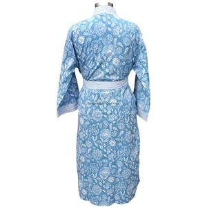 Casual Lightweight Soft Knitted Cotton Eco-Friendly Kimono Robe for Women Free Size Floral Printed Front <b>Dressing</b> <b>Gown</b> Home - Product Image 6