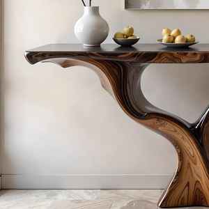 Mesa Consola Moderna de Madera Maciza Natural Hecha a Mano, Marca Luxali de Vietnam, Muebles para Sala de Estar - Product Image 3