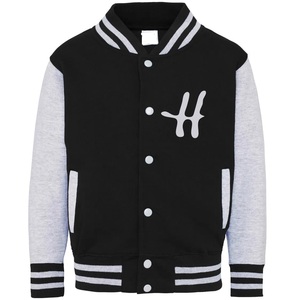 Veste universitaire noire et blanche pour homme, col rabattu, boutonnée, décontractée, pour l'automne, coupe classique, avec broderie de la lettre B - Product Image 3