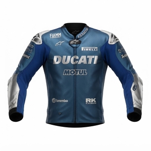 Men’s Rucati Cowhide Leather <b>Racing</b> <b>Jacket</b>/Chaqueta MotoCP Style CE Level 2 Armor Motorcycle Track Riding Protective Gear CE - Product Image 1