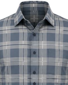 Camisa a Cuadros Azul Grisáceo Personalizada para Hombre, Camisa Casual Formal de Manga Larga con Botones, Camisa de Franela de Algodón Personalizada para Hombre - Product Image 5