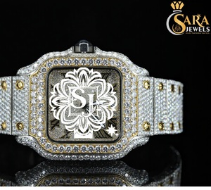 High Quality Iced Out Moissanite Diamond Watch Featuring <b>Studded</b> Dial <b>for</b> Formal Events Casual Wear and Urban Style <b>for</b> Sale - Product Image 1