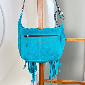 Nuevo bolso de mano personalizado de alta calidad con flecos de cuero de gamuza, bolso cruzado de gran capacidad con patrón a cuadros para mujer - Product Image 5