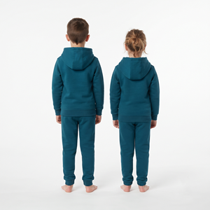 Conjunto Deportivo Juvenil Cómodo de Algodón Grueso con Sudadera con Capucha y Cremallera y Pantalones Jogger, Ropa Casual de Dos Piezas para Niños - Product Image 2