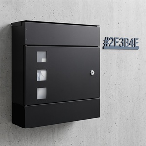 Boîte <span class=keywords><strong>aux</strong></span> <span class=keywords><strong>lettres</strong></span> murale moderne en acier galvanisé antirouille avec porte-journaux, sécurisée et verrouillable pour l'extérieur - Product Image 1