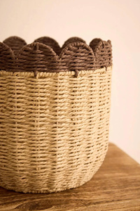 Cesta Decorativa de Papel Ecológica, Tejida a Mano, para Decoración del Hogar, Cesta de Papel Sostenible - Product Image 4