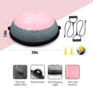 Palla per l'allenamento dell'equilibrio da 23 pollici, capacità di carico 660 libbre, design anti-esplosione e antiscivolo, con banda resistente - Product Image 3