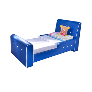 Cama para Niños Pequeños con Estructura de Madera Maciza, Tapizada en Terciopelo, Cama Individual para 1-3 Años, Moderna, Ecológica y Duradera, para Dormitorio, Escuela u Hospital - Product Image 1