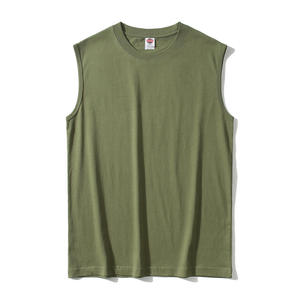 Men's <b>Black</b> Sleeveless Crew Neck <b>Tank</b> <b>Top</b> 100% Cotton Loose Fit Solid Knitted Casual Wear - Product Image 2
